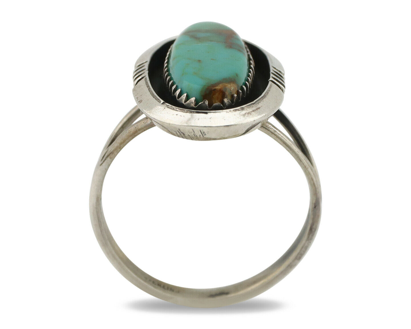 Navajo Ring .925 Silver Turquoise Mountain Native American C.80's