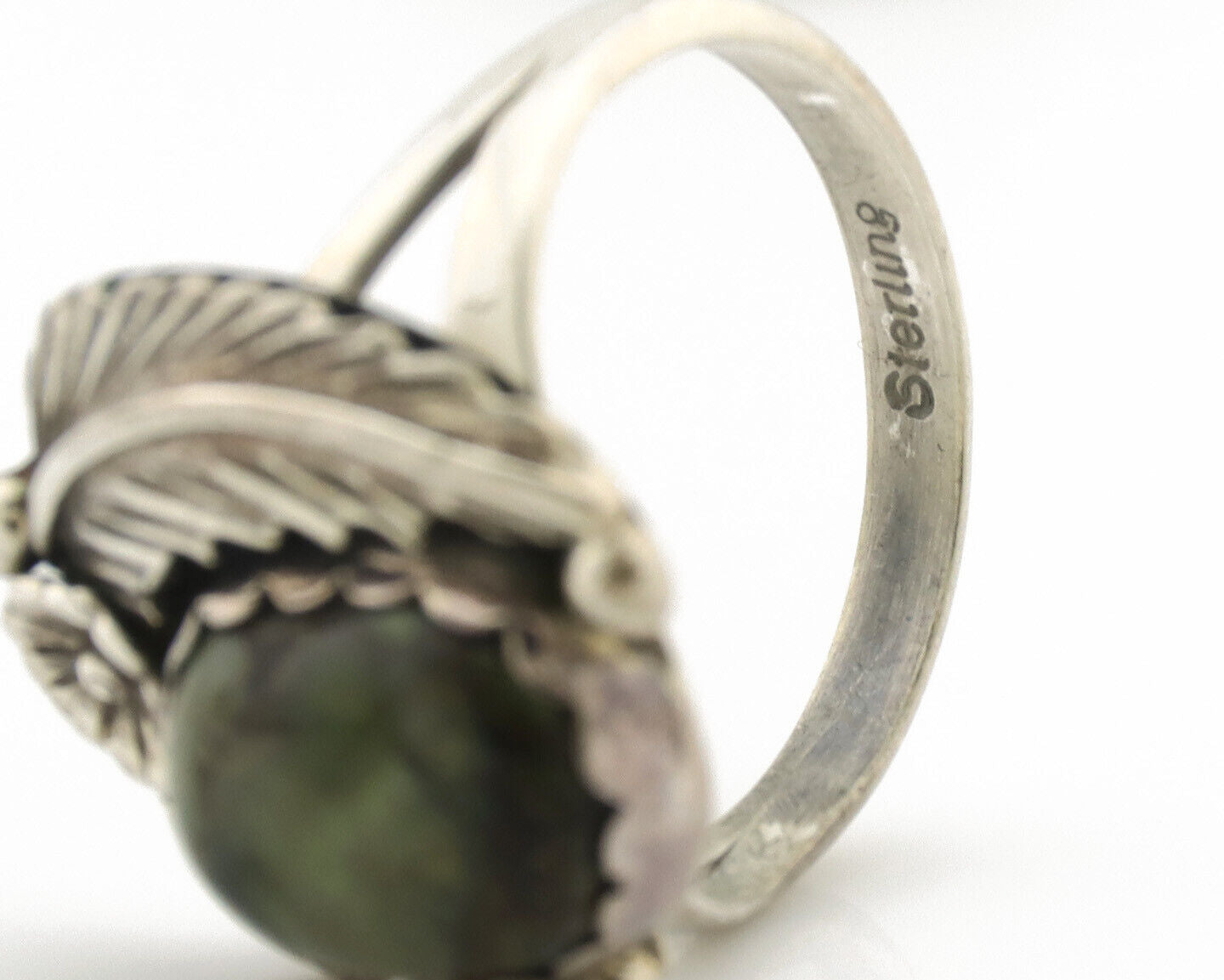 Navajo Ring .925 Silver Damale Turquoise Handmade Native American Artist C.1980s