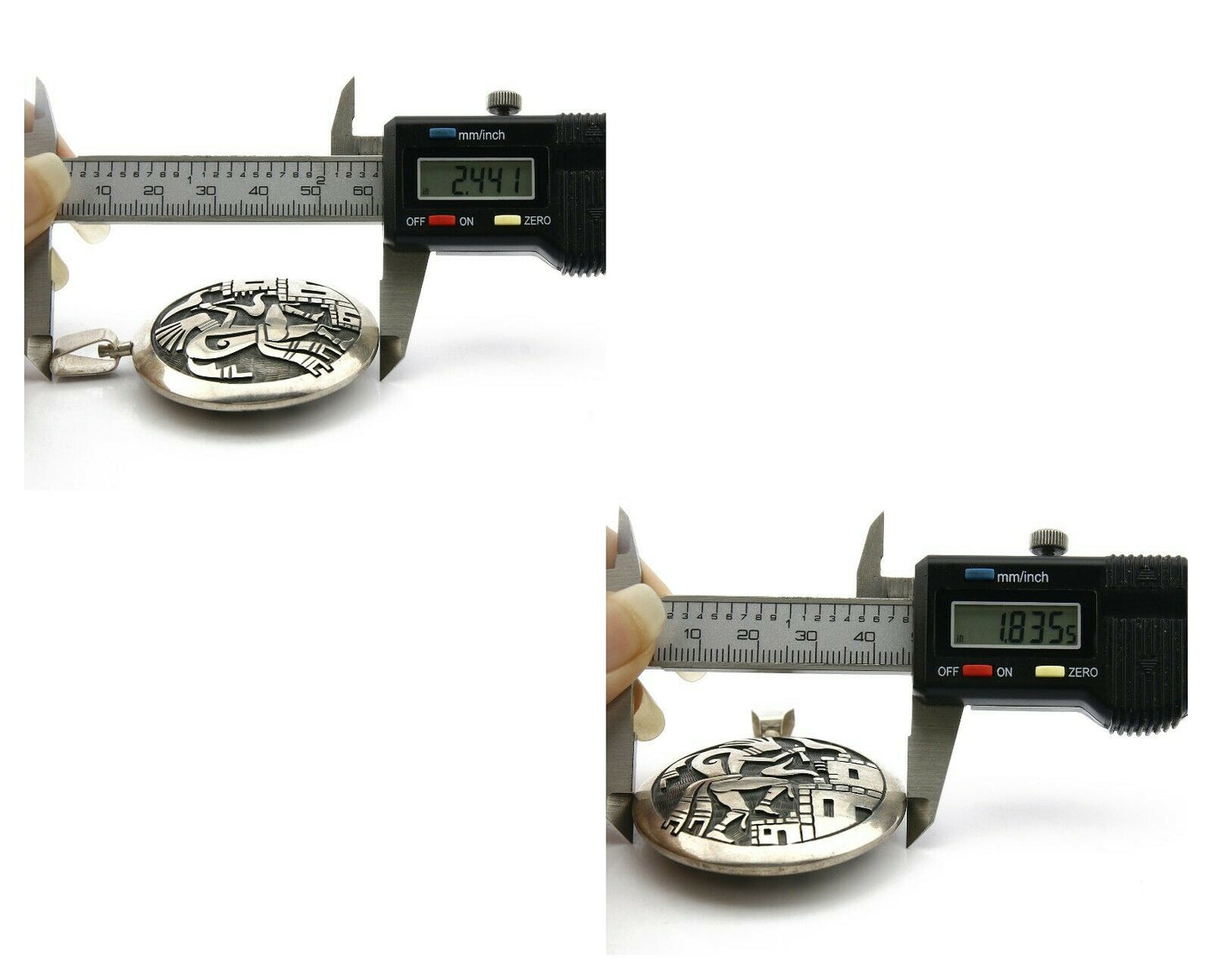 Navajo Spinner Pictograph Spinner Signed Artist TT .925 SOLID Silver Circa 80's