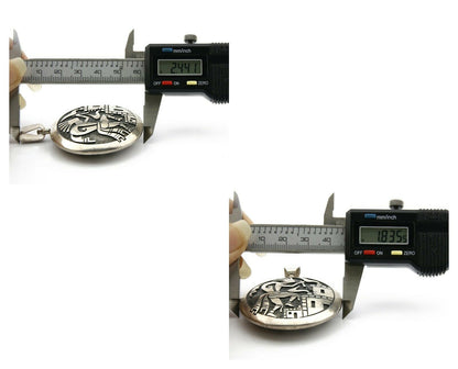 Navajo Spinner Pictograph Spinner Signed Artist TT .925 SOLID Silver Circa 80's