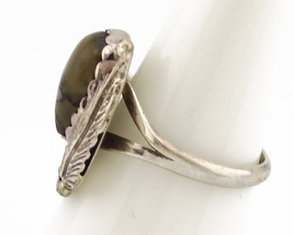 Navajo Ring .925 Silver Damele Turquoise Native American Artist C.1980's