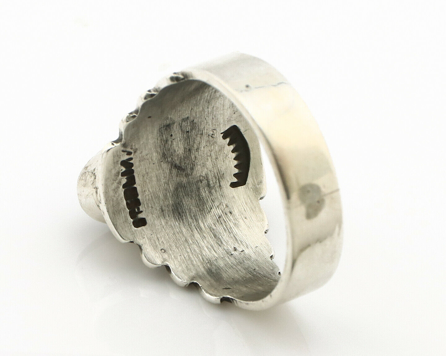 Navajo Ring .925 Silver Blue Green Arizona Turquoise Artist Signed Apache C.80's