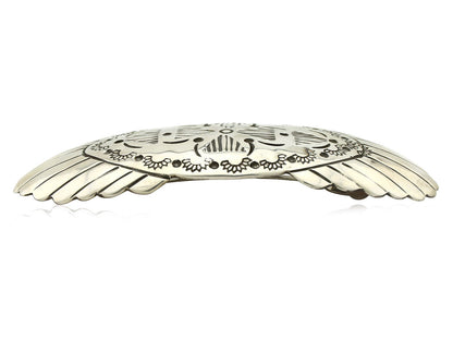 Navajo Hair Clip Barrette .925 Silver Hand Stamped Artist Signed C Montoya C80s