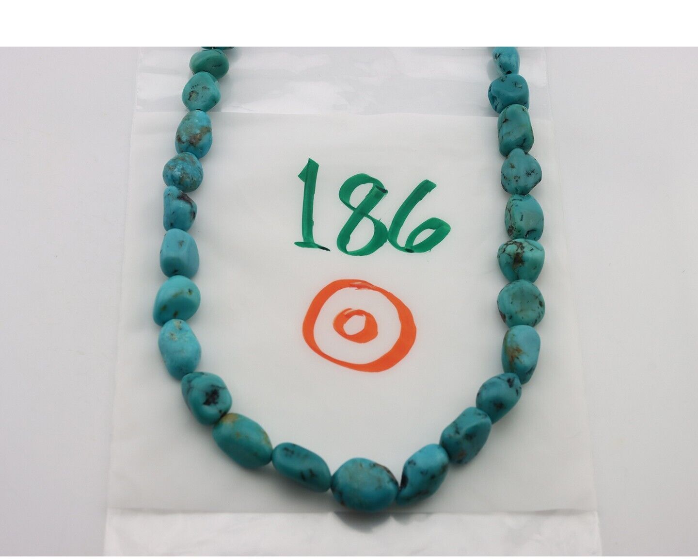Navajo Necklace 925 Silver Natural Blue Turquoise Native Artist C.80's
