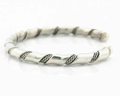 Navajo Bracelet .925 SOLID Silver Handmade Artist Tahe Circa Late 1980's