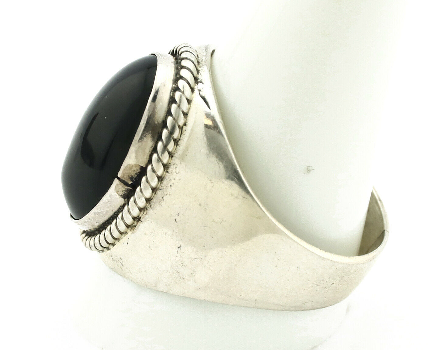 Navajo Ring .925 Silver Handmade Black Onyx Native American Artist C.80's