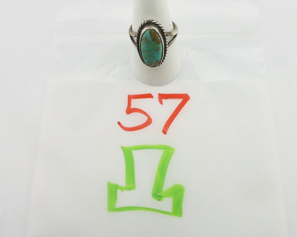 Navajo Ring 925 Silver Natural Blue Kingman Turquoise Native Artist C.80's