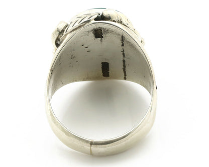Navajo Ring .925 Silver Crescent Valley Turquoise Native Artist C.80's
