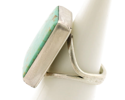 Navajo Ring .925 Silver Kingman Turquoise Artist Signed Gecko C.80's