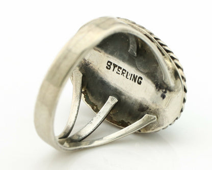 Navajo Ring .925 Silver Blue Turquoise Native American Artist C.1980's
