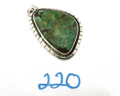 Navajo Pendant .925 Silver Natural Slab Turquoise Native Artist C.80's
