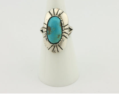 Navajo Ring 925 Silver Natural Blue Turquoise Artist Signed M Montoya C.80's