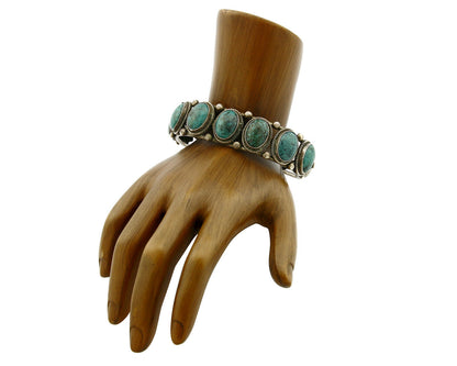 Women's Navajo Turquoise Bracelet .925 Silver Handmade Signed Boyd C.80's