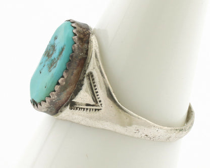 Zuni Ring .925 Silver Natural Blue Turquoise Native American Artist C.1980's