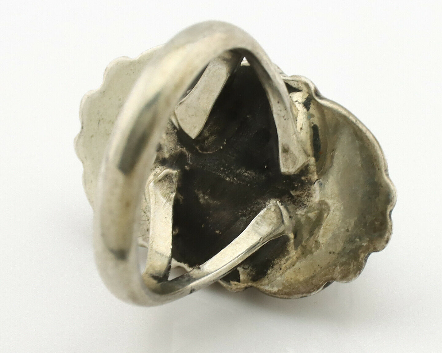 Navajo Ring .925 Silver Natural Mined Turquoise Artist Signed M Montoya C.80's