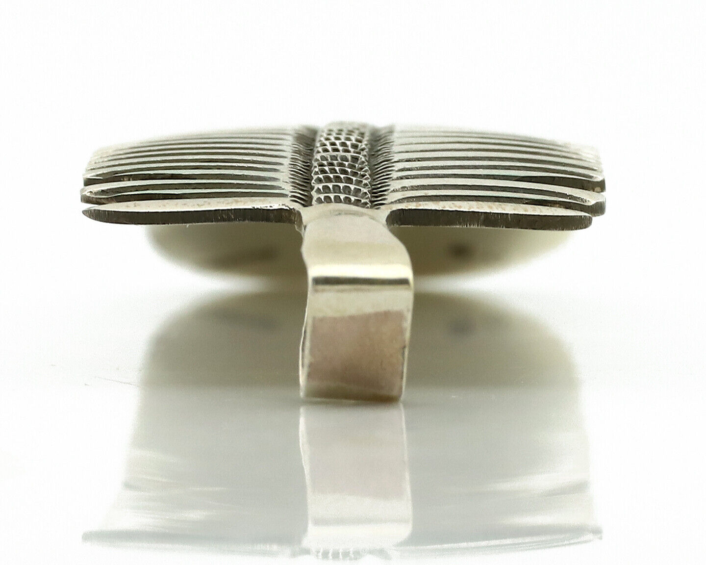 Navajo Hair Clip Barrette 925 Silver Hand Stamped Native Artist Signed BD C.80's