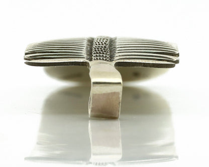 Navajo Hair Clip Barrette 925 Silver Hand Stamped Native Artist Signed BD C.80's