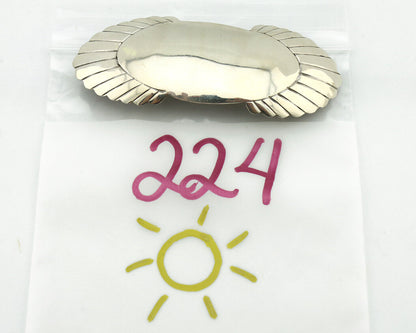 Navajo Hair Clip Barrette .925 Silver Hand Stamped Artist Signed C Montoya C80s