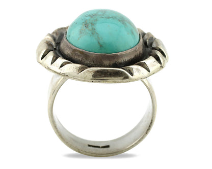 Navajo Ring 925 Silver Turquoise Mountain Artist Signed C Montoya C.80's