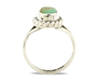 Navajo Ring .925 Silver Kingman Turquoise Artist Signed Gecko C.90's