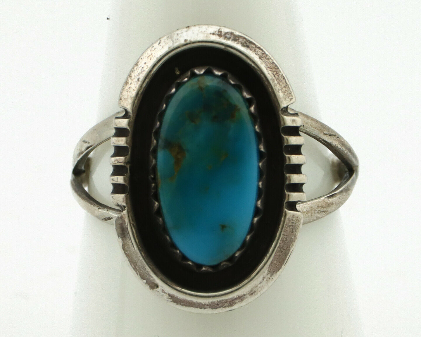 Navajo Ring .925 Silver Arizona Turquoise Native American Artist Handmade C.80's
