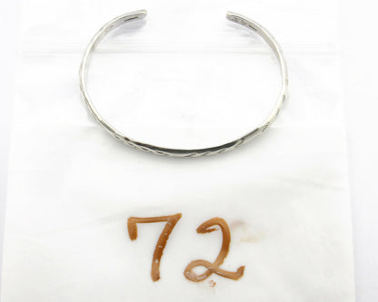 Navajo Bracelet .925 Silver Hand Stamped Arrow Head Artist I Montoya C.80's