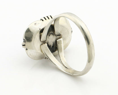 Navajo Ring .925 Silver Kingman Turquoise Handmade Native American Artist C.80's