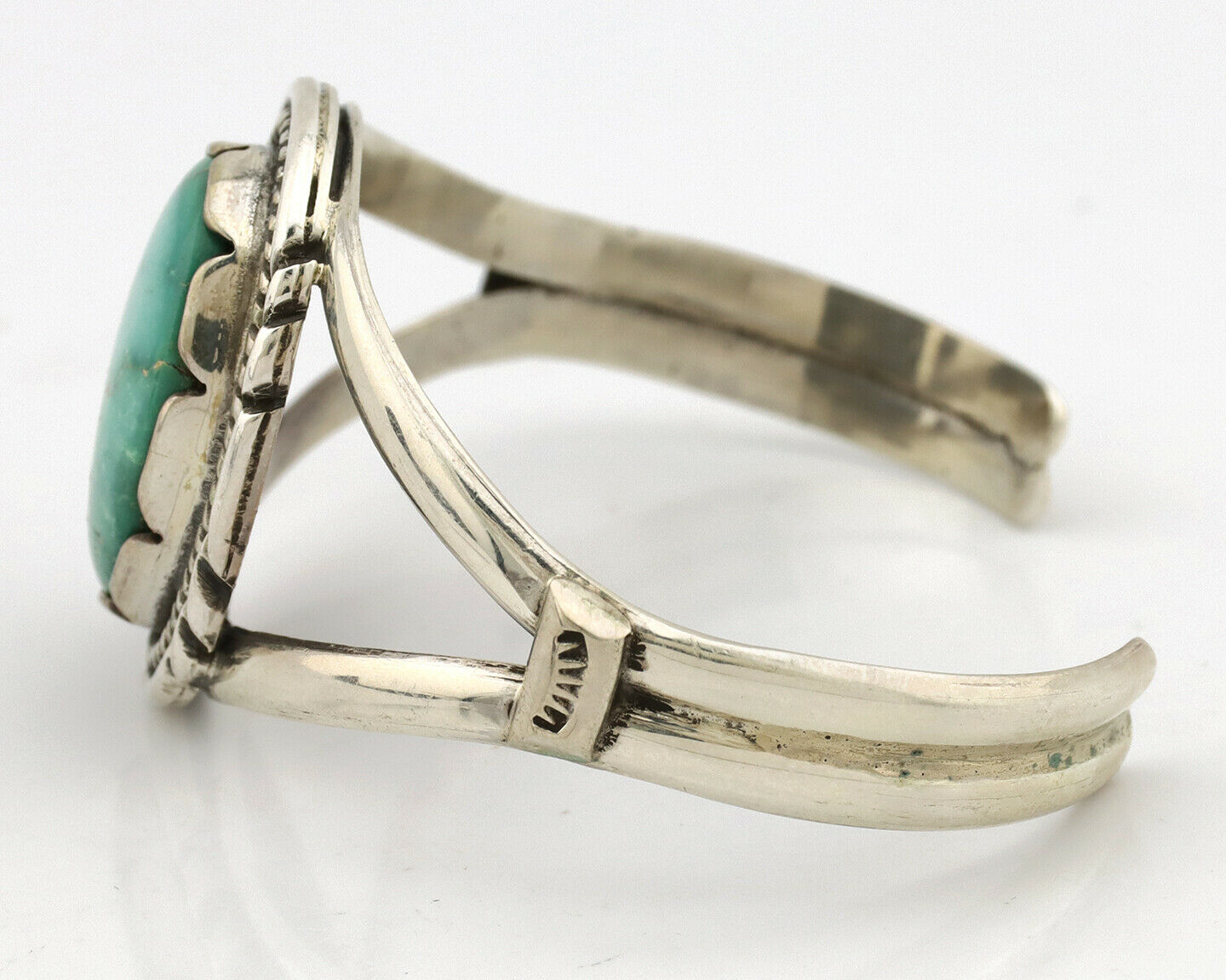 Navajo Bracelet .925 Silver Royston Turquoise Signed Apache Manufacturing C.80's