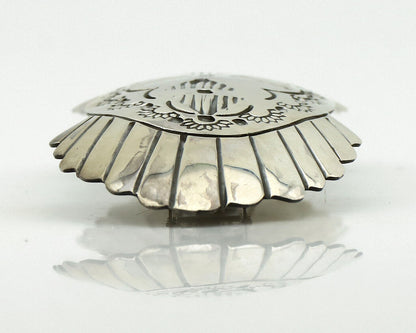 Navajo Hair Clip Barrette .925 Silver Hand Stamped Artist Signed C Montoya C80s