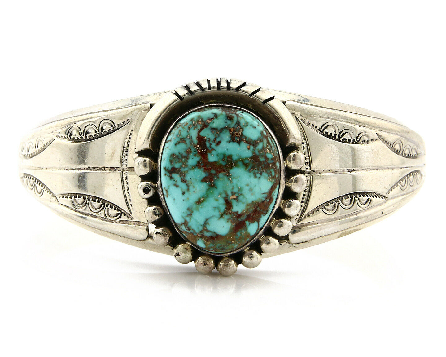 Navajo Bracelet .925 Silver Royston Turquoise Artist Native C.80's