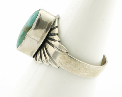 Navajo Ring .925 Silver Kingman Turquoise Artist Signed Apache C.80's