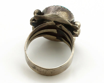 Navajo Ring .925 Silver Blue Turquoise Native American Artist C.1980's