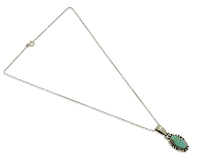 Navajo Necklace .925 Silver Arizona Turquoise Artist Gecko C.1980's