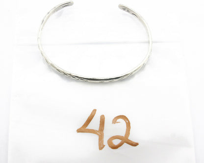 Navajo Bracelet .925 Silver Hand Stamped Arrow Head Artist I Montoya C.80's