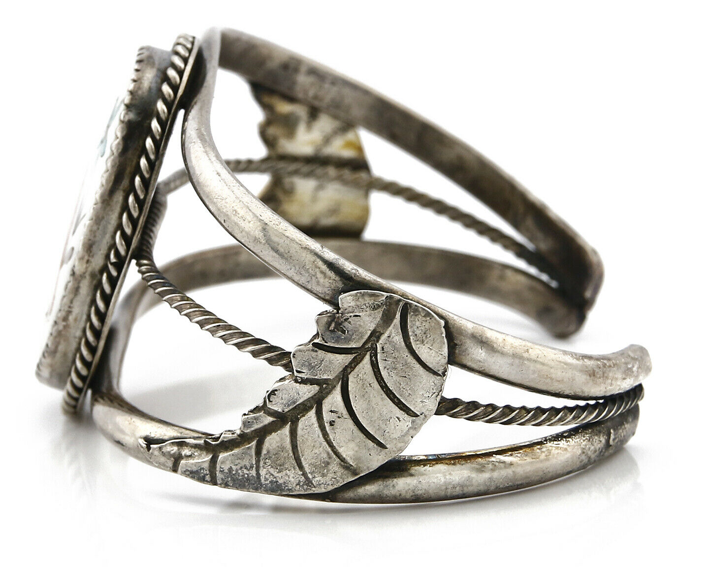 Navajo Bracelet .925 Silver Natural Inlaid Gemstone Bird Native American Artist