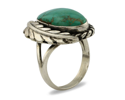 Navajo Ring .925 Silver Arizona Turquoise Signed Apache Manufacturing C80s