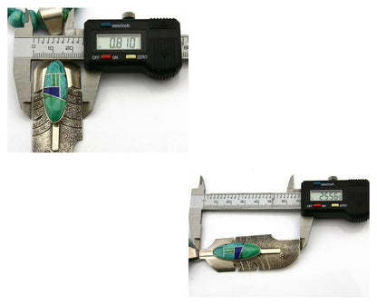 Women's Navajo Necklace .925 Silver Southwest Turquoise Signed J Howe C.80's