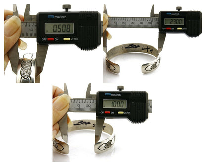 Women's Navajo Bracelet .925 Silver Handmade Cuff Native American Artist C.1980s