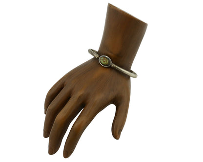 Navajo Bracelet .925 Silver Spiderweb Turquoise Native American Artist C.90's