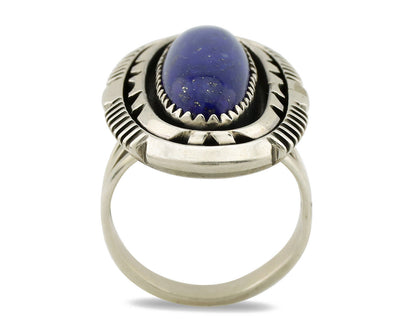 Navajo Ring 925 Silver Natural Lapis Lazuli Artist Signed William Denetdale C80s