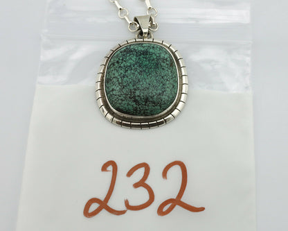 Navajo Pendant .925 Silver Spiderweb Turquoise Native American C.80's