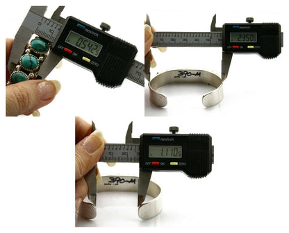 Navajo Bracelet .925 Silver Natural Turquoise Signed C Jones C.80's