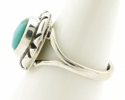 Navajo Ring .925 Silver Kingman Turquoise Artist Signed Gecko C.90's