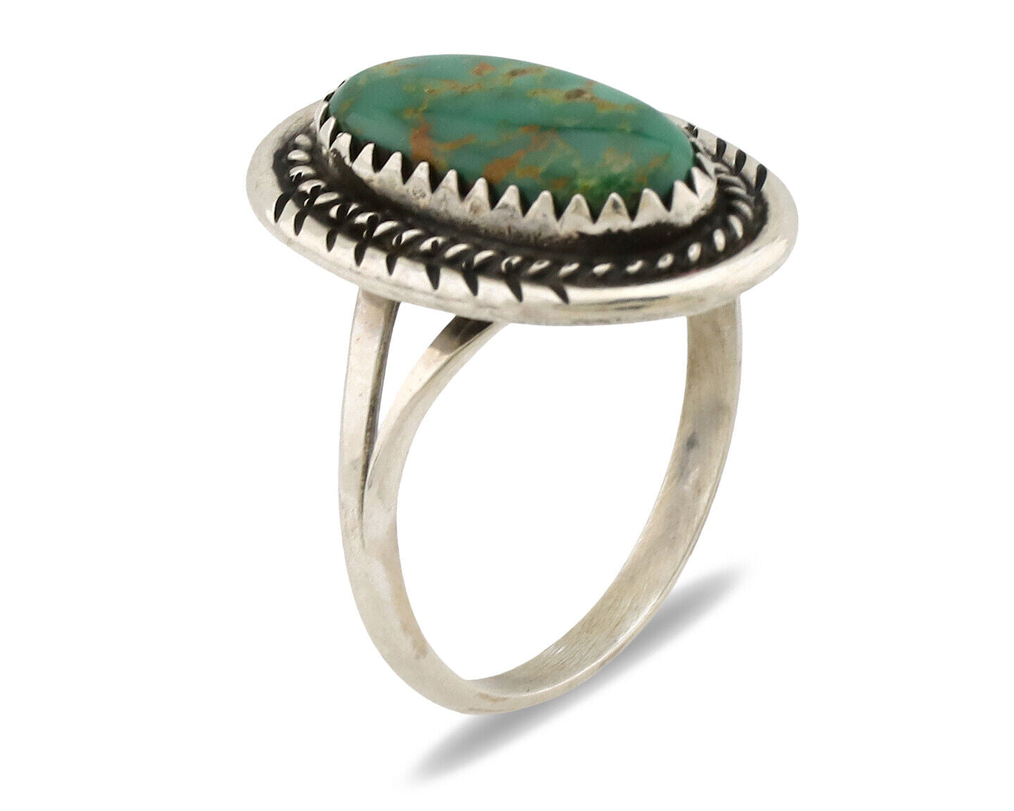 Navajo Ring .925 Silver Turquoise Mountain Native American Artist C.1980's
