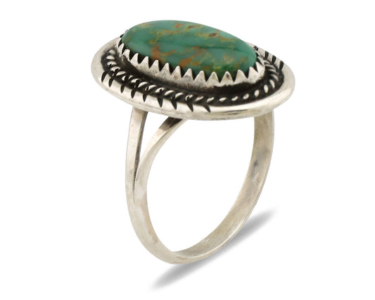 Navajo Ring .925 Silver Turquoise Mountain Native American Artist C.1980's