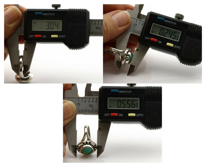 Navajo Ring .925 Silver Kingman Turquoise Artist Signed Gecko C.90's