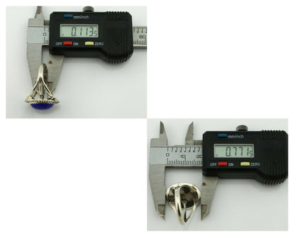 Navajo Ring .925 Silver Natural Lapis Lazuli Native American Artist C.80's