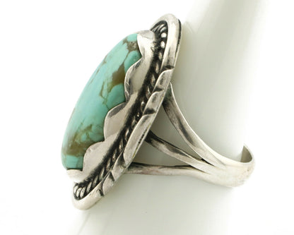 Navajo Ring .925 Silver Turquoise Mountain Apache MFG C.80's