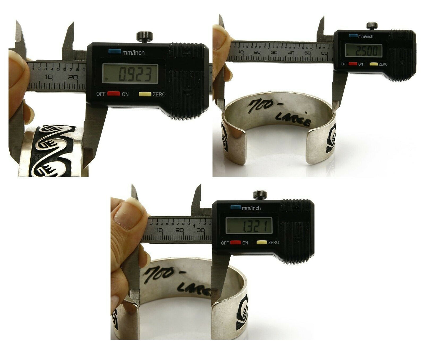 Hopi Bracelet .925 Silver Handmade Overlay Pattern Cuff Signed Rain Cloud