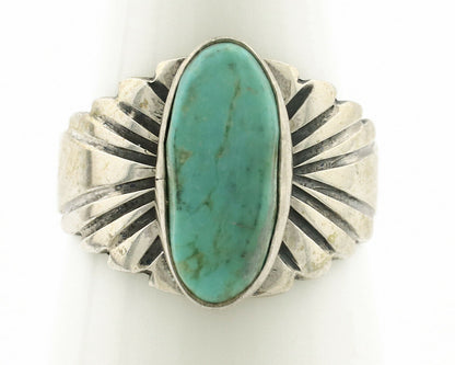 Navajo Ring .925 Silver Kingman Turquoise Artist Signed Apache C.80's